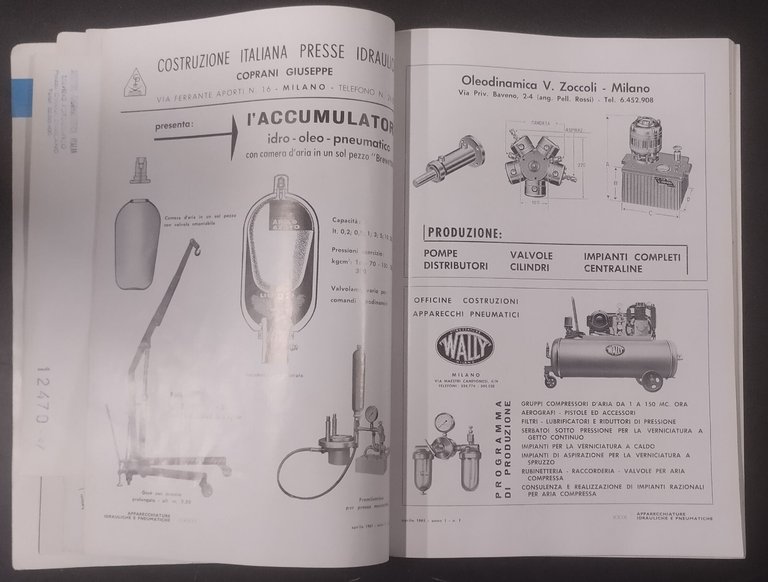 APPARECCHIATURE IDRAULICHE E PNEUMATICHE anno 1 numero I Aprile 1961 …