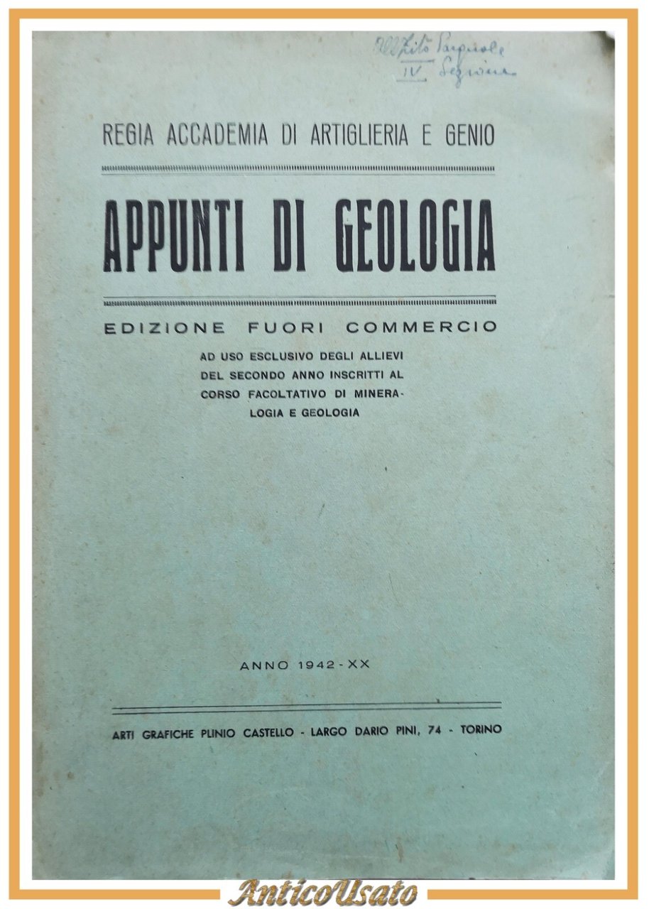 APPUNTI DI GEOLOGIA 1942 regia accademia di artiglieria e genio …