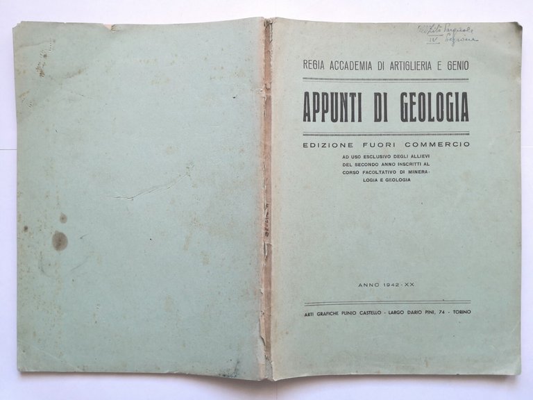 APPUNTI DI GEOLOGIA 1942 regia accademia di artiglieria e genio …