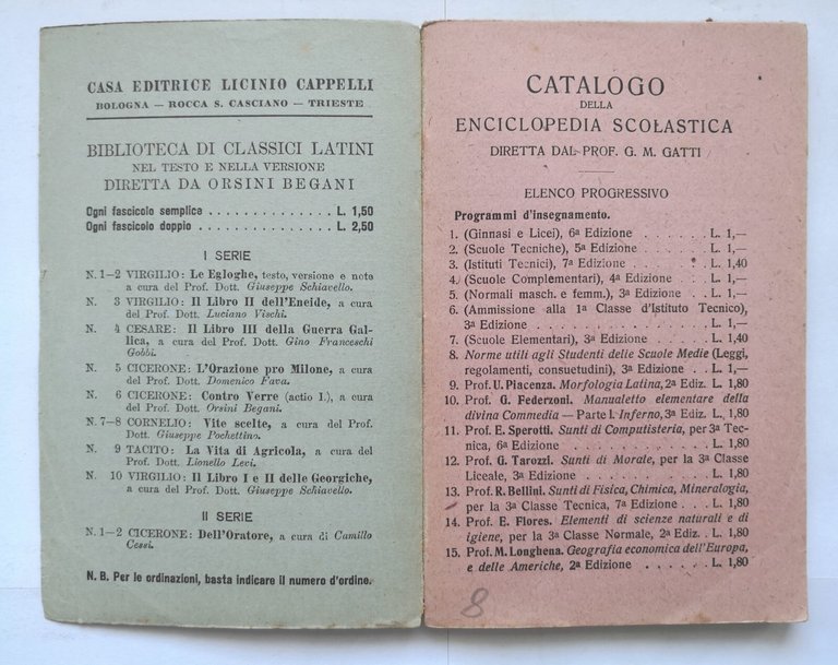 APPUNTI DI LETTERATURA ITALIANA Bartolucci volume I Origini 1920 Cappelli …