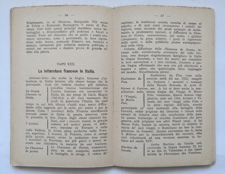 APPUNTI DI LETTERATURA ITALIANA Bartolucci volume I Origini 1920 Cappelli …