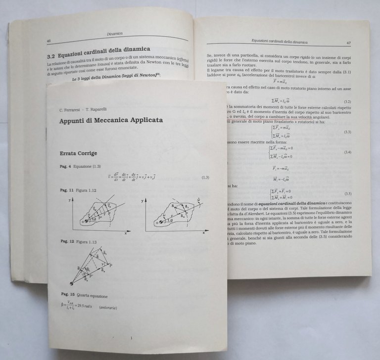 APPUNTI DI MECCANICA APPLICATA Carlo Ferraresi Terenziano Raparelli 1992 Libro