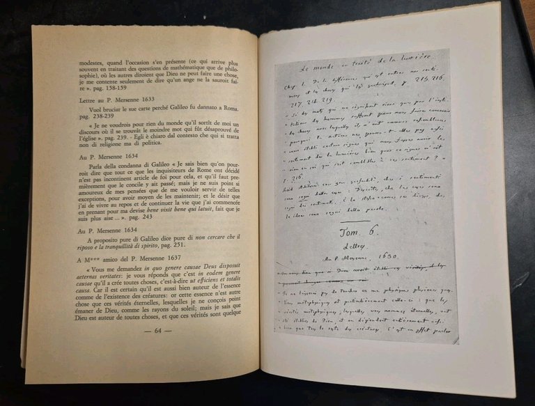 APPUNTI INEDITI SU RENATO CARTESIO di Vincenzo Gioberti 1981 Olschki …