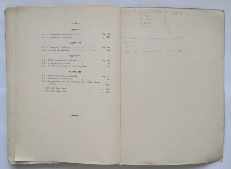 APPUNTI SULLE CORPORAZIONI ROMANE di Vincenzo Bandini 1937 Giuffrè Libro