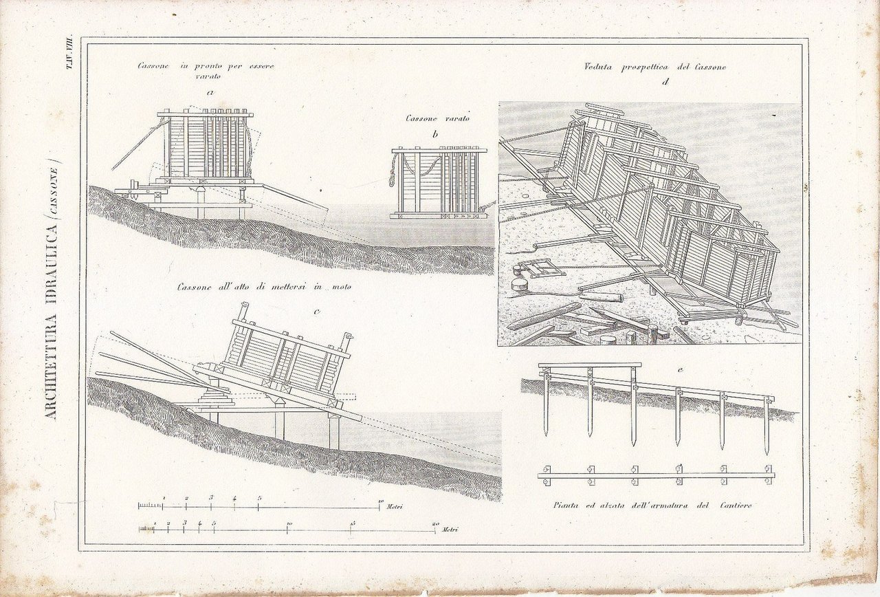 Architettura Idraulica Chiusa (1) Incisione Stampa Antica 1866 Tavola Originale | Immagine principale