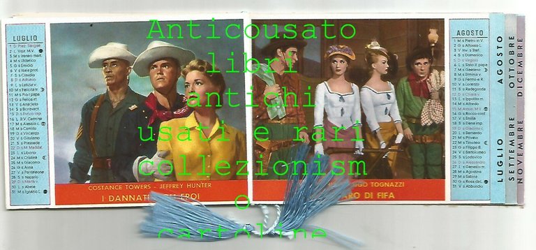 ARCOBALENO calendarietto da barbiere 1962 De Sica Sordi Bardot Ingrid …