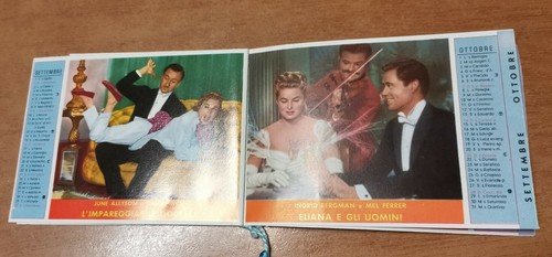 ARCOBALENO calendarietto da barbiere 1962 De Sica Sordi Bardot Ingrid …