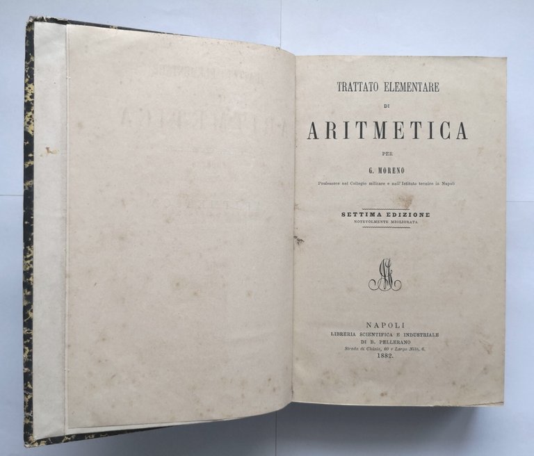 ARITMETICA di Moreno GEOMETRIA Verger Garbieri GEOGRAFIA Hugues 1882 libro …