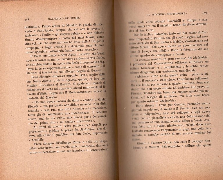 ARRIGO BOITO CAPITOLI BIOGRAFICI di Raffaello De Rensis 1942 Sansoni …
