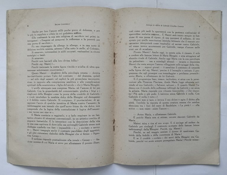 ARRINGA IN DIFESA DI GABRIELE GRUYLLAS GRAVINA Bruno Cassinelli 1932 …