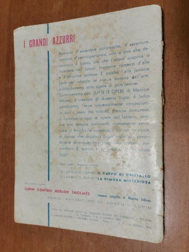 ARSENIO LUPIN L'ENIGMA DELLA GUGLIA di Maurice Leblanc 1952 Pagotto …