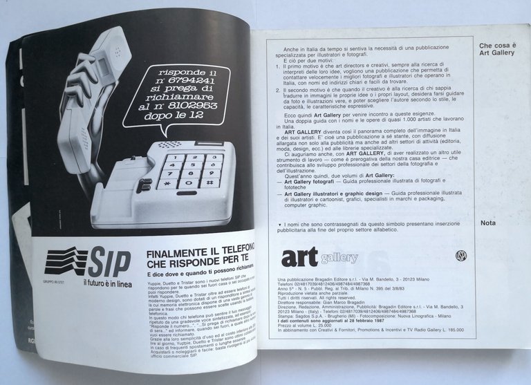 ART GALLERY 5 edizione 1987 Bragadin libro illustrazione graphic design …