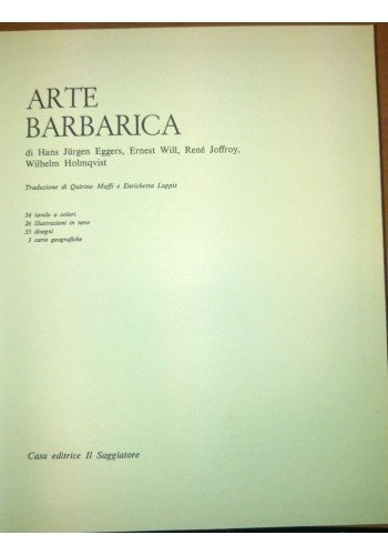 ARTE BARBARICA di H Eggers E Will R Joffroy W …
