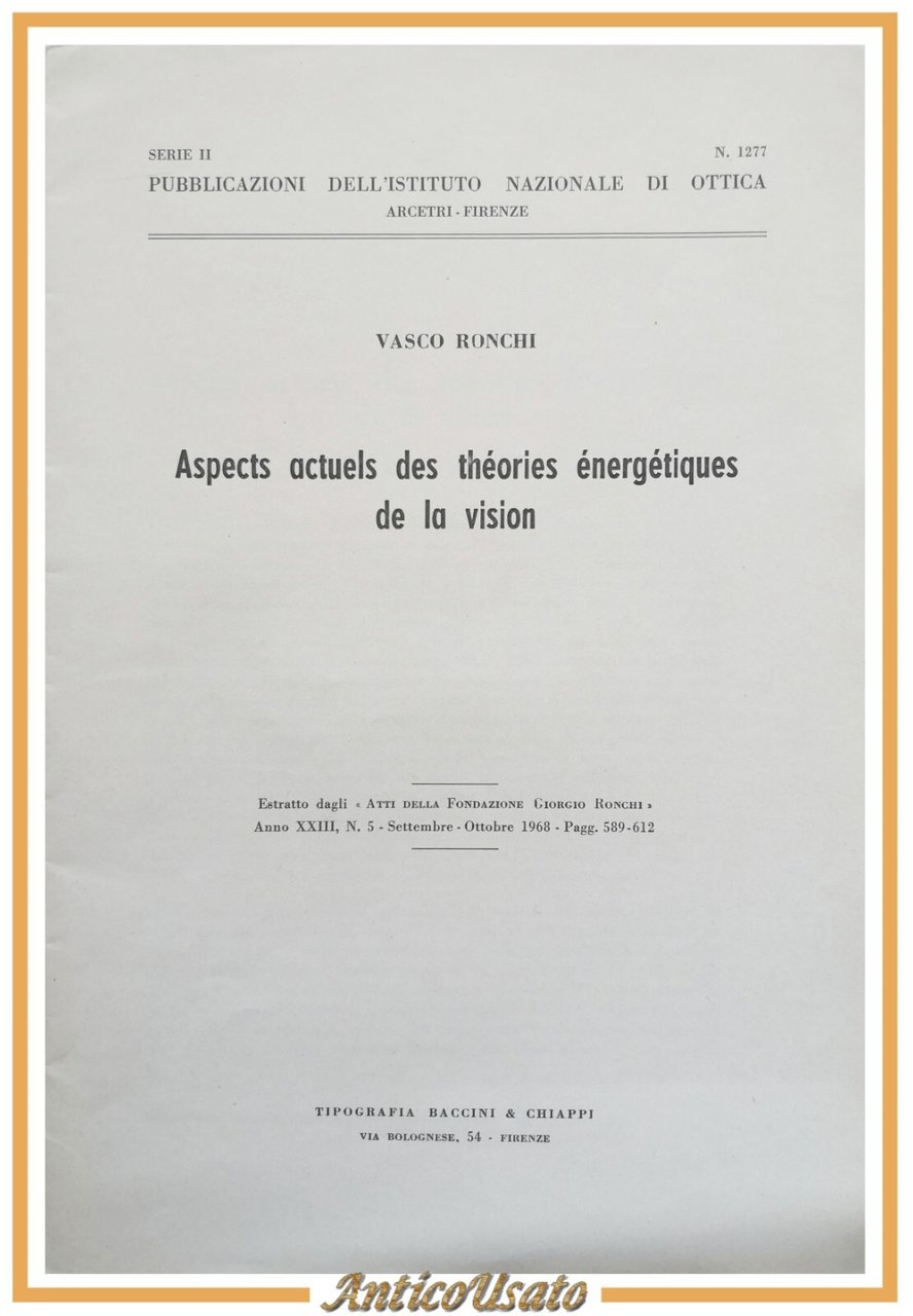 ASPECTS ACTUELS DES THEORIES ENERGETIQUES DE LA VISION di Vasco …
