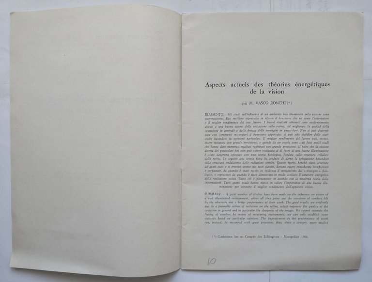 ASPECTS ACTUELS DES THEORIES ENERGETIQUES DE LA VISION di Vasco …