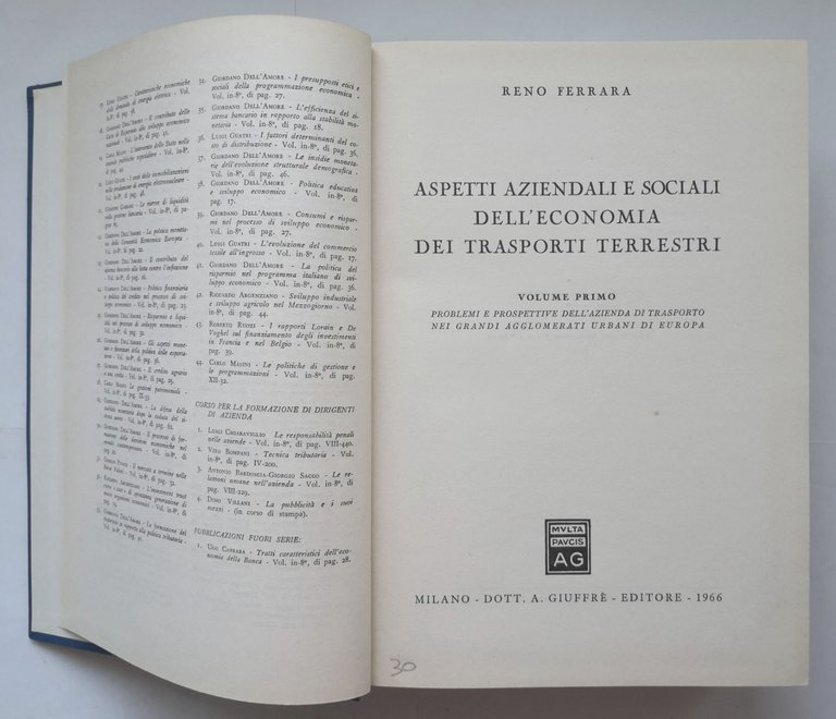 ASPETTI AZIENDALI E SOCIALI DELL'ECONOMIA DEI TRASPORTI TERRESTRI volume I …