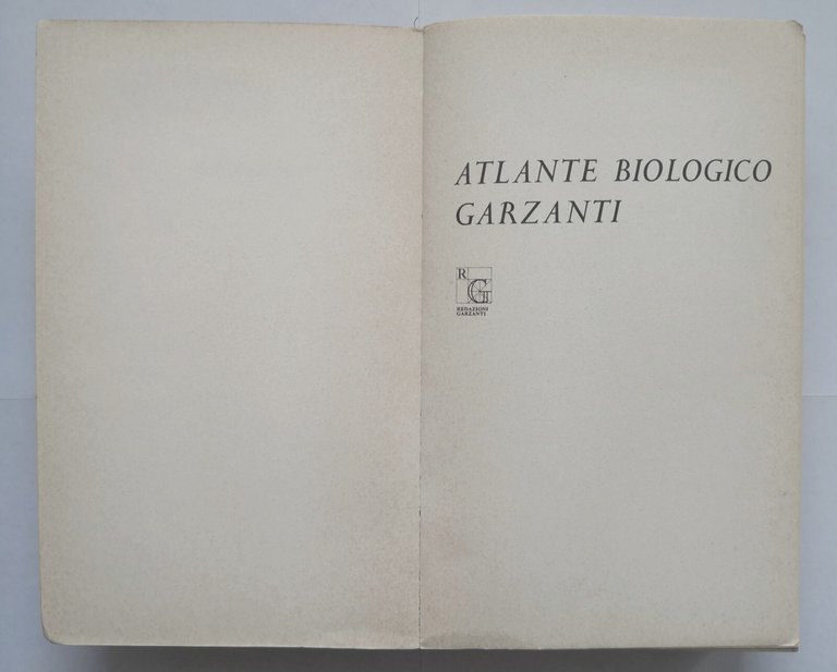ATLANTE BIOLOGICO GARZANTI 1971 Aldo Garzanti Libro manuale