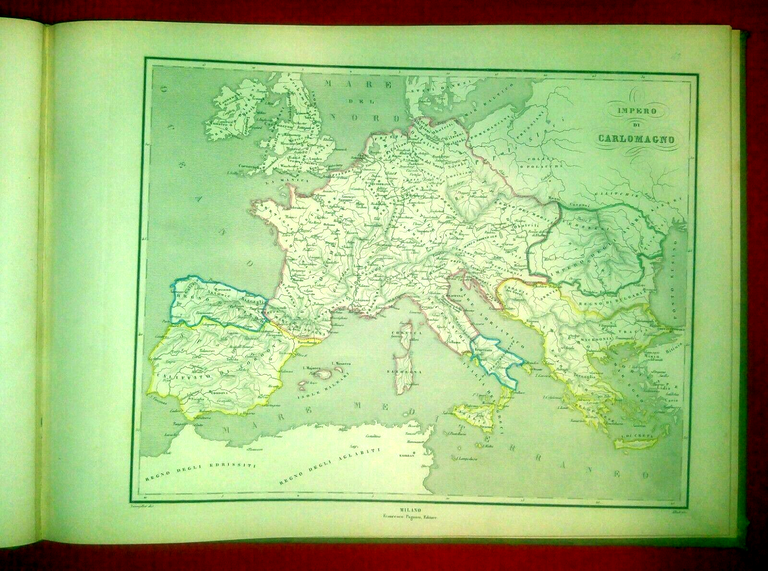 ATLANTE DI GEOGRAFIA UNIVERSALE Naymiller Allodi 1865? Pagnoni libro carte …