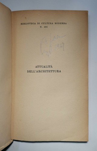 Attualità dell'Architettura di Salvatore Vitale 1947 Laterza libro urbanistica