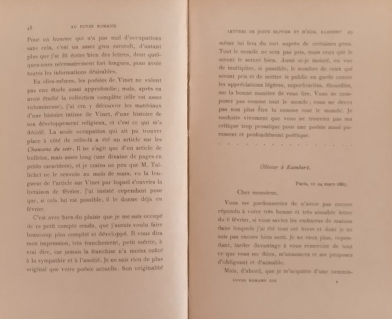 AU FOYER ROMAND etrennes litteraires di Philippe Godet 1906 Payot …