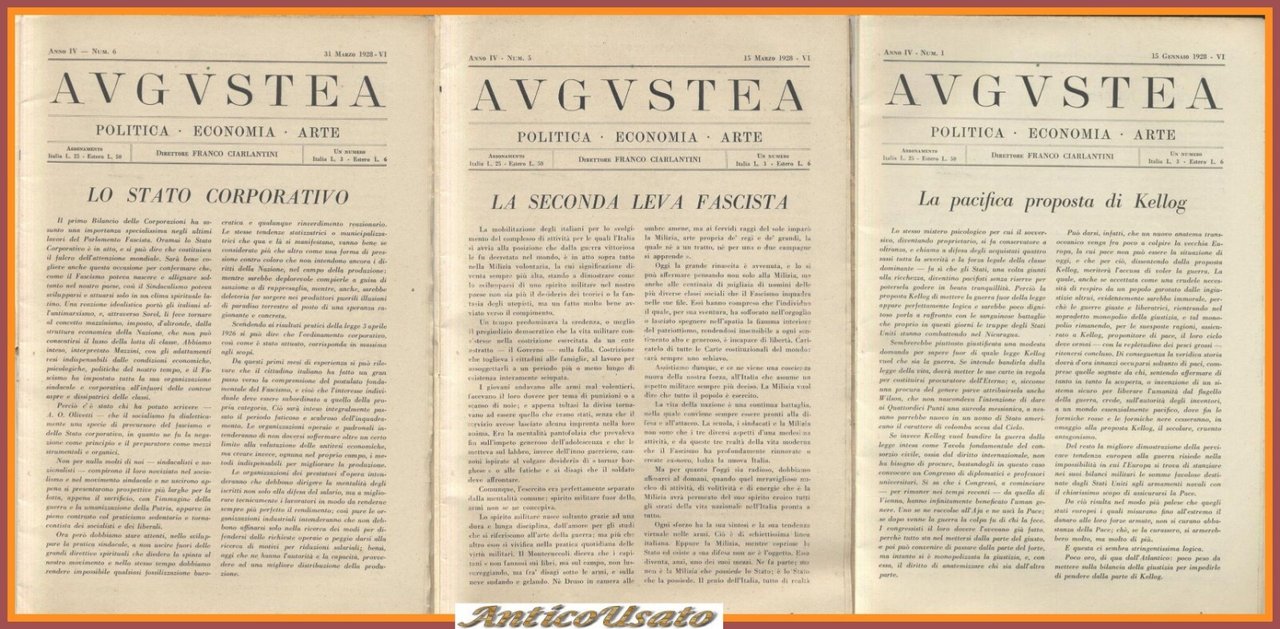 AUGUSTEA 3 Riviste di Politica Economia Arte numeri 1 5 …