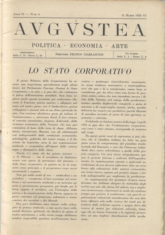 AUGUSTEA 3 Riviste di Politica Economia Arte numeri 1 5 …