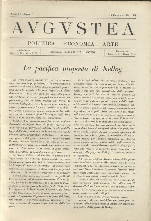 AUGUSTEA 3 Riviste di Politica Economia Arte numeri 1 5 …