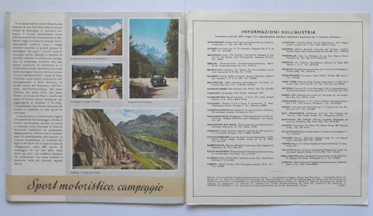 AUSTRIA di Axel Bergmann 1959 Osterreichische Depliant Brochure Pubblicitario