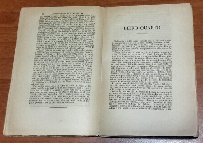 AUTOBIOGRAFIA di G W Goethe 1892 Sonzogno Libro antico biblioteca …