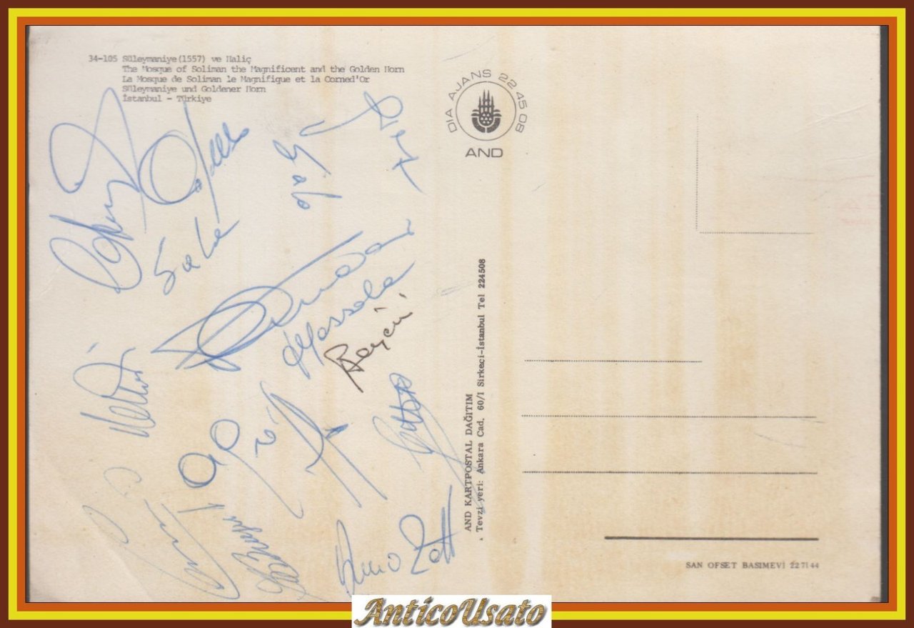 AUTOGRAFI CALCIATORI NAZIONALE ITALIANA 1972 1973 Zoff Mazzola Riva Chinaglia