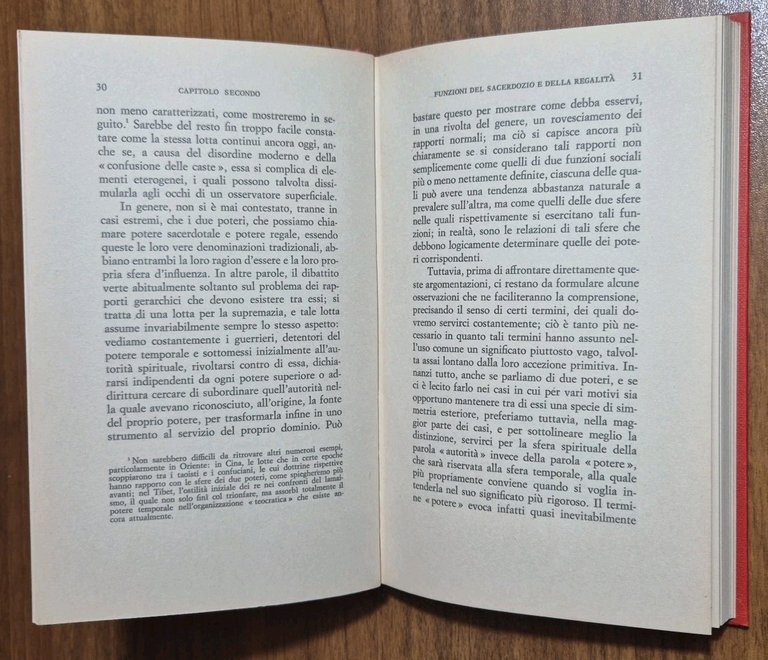 AUTORITÀ SPIRITUALE E POTERE TEMPORALE di Renè Guenon 1972 Rusconi …