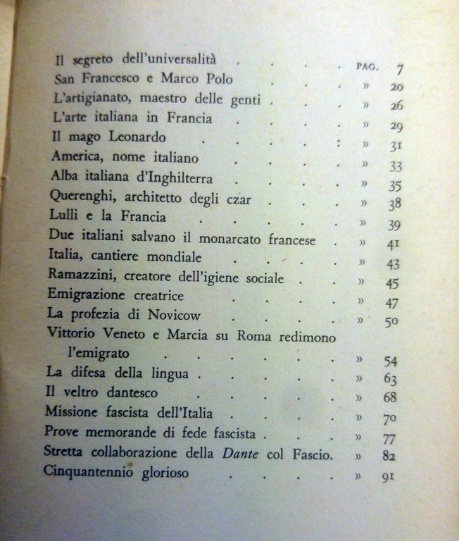 AVANGUARDIE D'ITALIA NEL MONDO di Paolo Orano 1938 Società Dante …