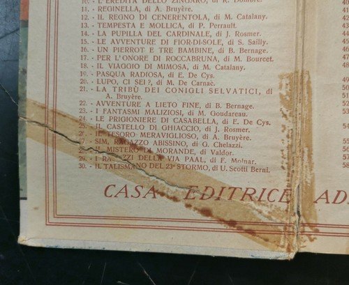 AVVENTURE A LIETO FINE di B. Bernage 1941 Salani Biblioteca …