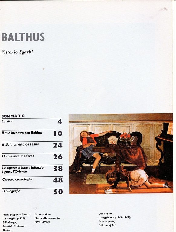 BALTHUS di Vittorio Sgarbi 2001 Monografia 170 artedossier art dossier …