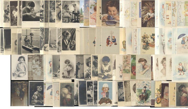 Bambini 104 cartoline Vintage Da Collezione pochi doppioni viaggiate e … | Immagine Gallery 1