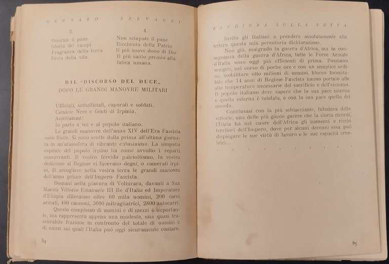 BANDIERA SULLA VETTA di Gennaro Selvaggi 1938 La Prora Libro …