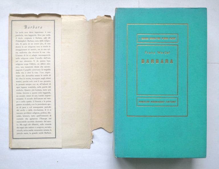 BARBARA di Franz Werfel 1952 Mondadori libro grandi narratori romanzo