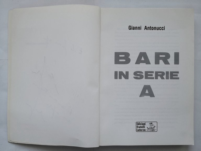 BARI IN SERIE A di Gianni Antonucci 1985 Laterza Libro …