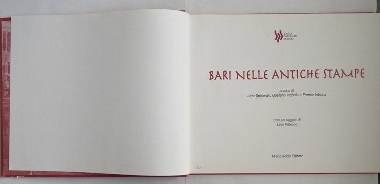 BARI NELLE ANTICHE STAMPE 2007 Mario Adda Libro a cura …