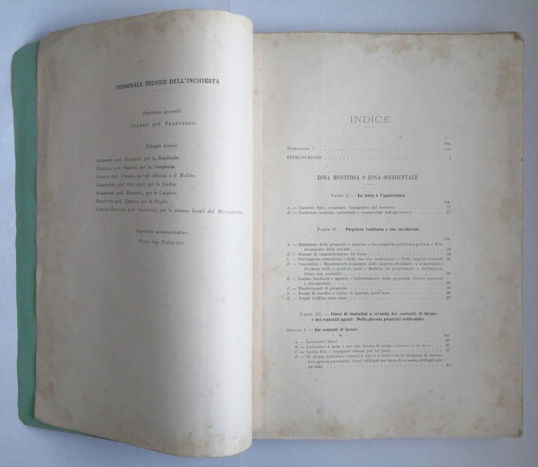 BASILICATA Relazione di Eugenio Azimonti 1909 inchiesta parlamentare contadini
