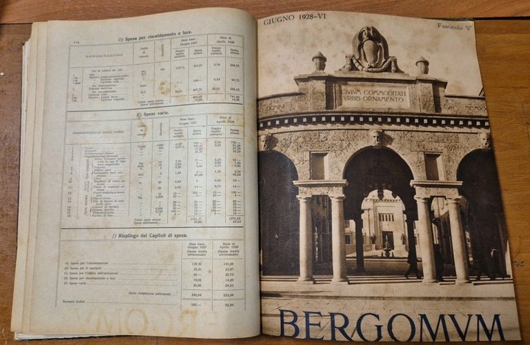 BERGOMUM rivista di Bergamo 10 numeri marzo dicembre 1928 attività …