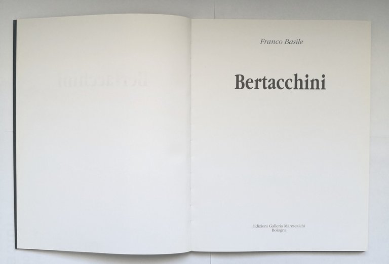 BERTACCHINI di Franco Basile 1994 Galleria Marescalchi libro catalogo opere