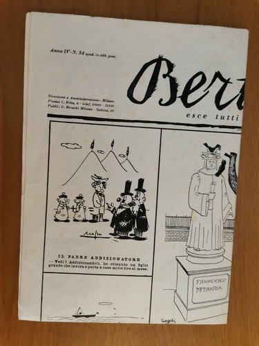 BERTOLDO giornale umoristico anno IV numero 34 30 giugno 1939 …
