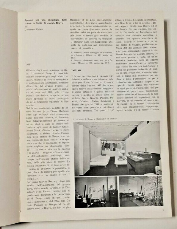 BEUYS TRACCE IN ITALIA di Germano Celant AUTOGRAFATO artista 1978 …