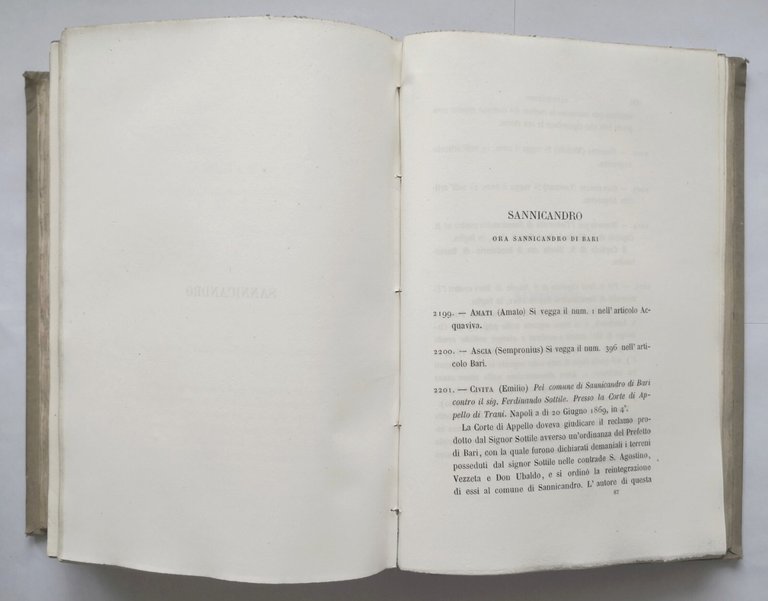 BIBLIOGRAFIA STORICA DELLA PROVINCIA TERRA DI BARI Luigi Volpicella 1884 …