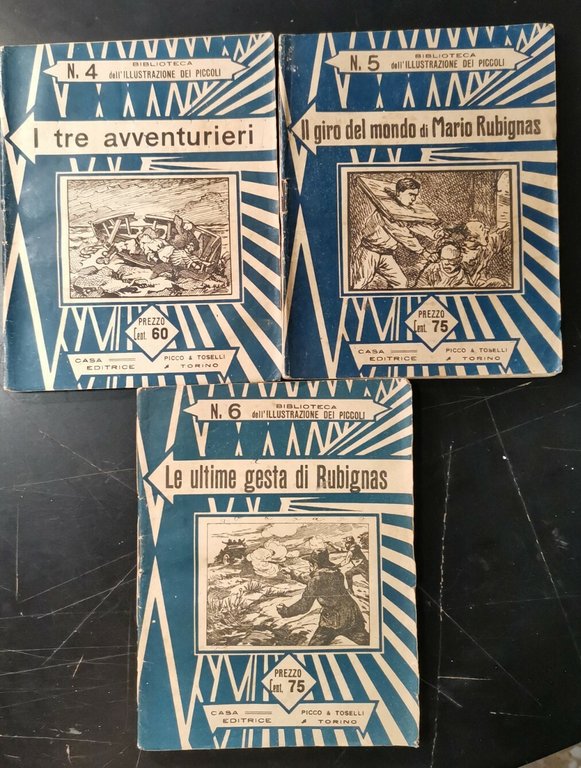 BIBLIOTECA DELL'ILLUSTRAZIONE DEI PICCOLI primi 9 numeri giornale ragazzi antico