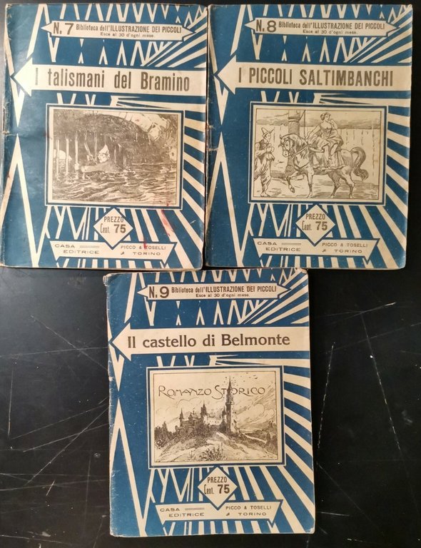 BIBLIOTECA DELL'ILLUSTRAZIONE DEI PICCOLI primi 9 numeri giornale ragazzi antico