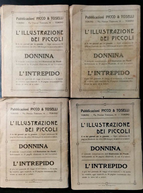 BIBLIOTECA DELL'ILLUSTRAZIONE DEI PICCOLI primi 9 numeri giornale ragazzi antico