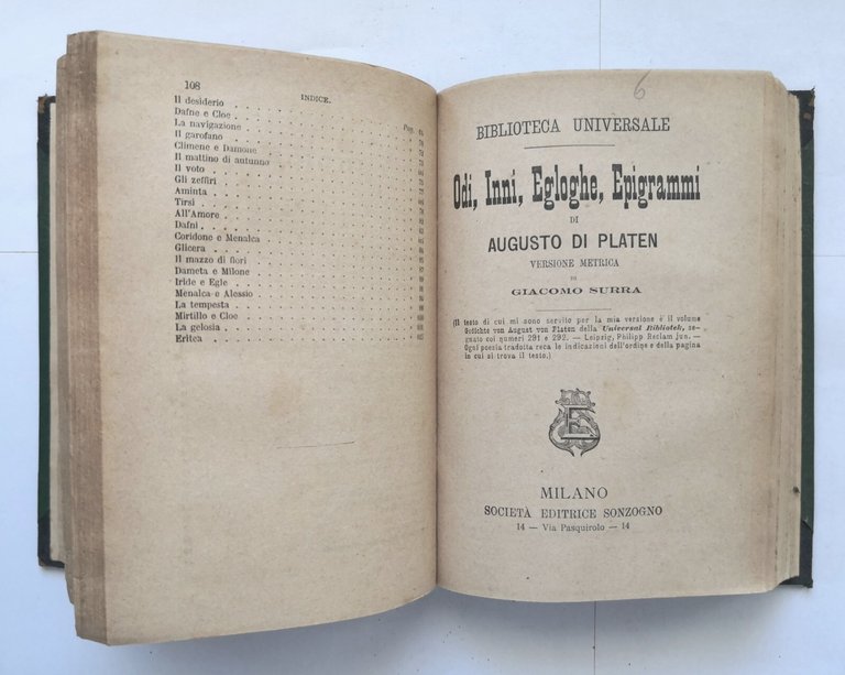 BIBLIOTECA UNIVERSALE 7 volumi Sonzogno 1900 Fausto Heine Nibelunghi Gessner