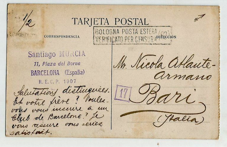 BILBAO Isla de san Cristobal La Pena viaggiata 1916 tarjeta …